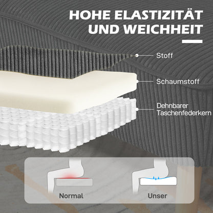 2-zits bank – tweepersoons sofa – loveseat – loveseatbank – zitbank – fluwelen polyester bekleding – stevig houten frame – 117x56,5x77 cm – grijs