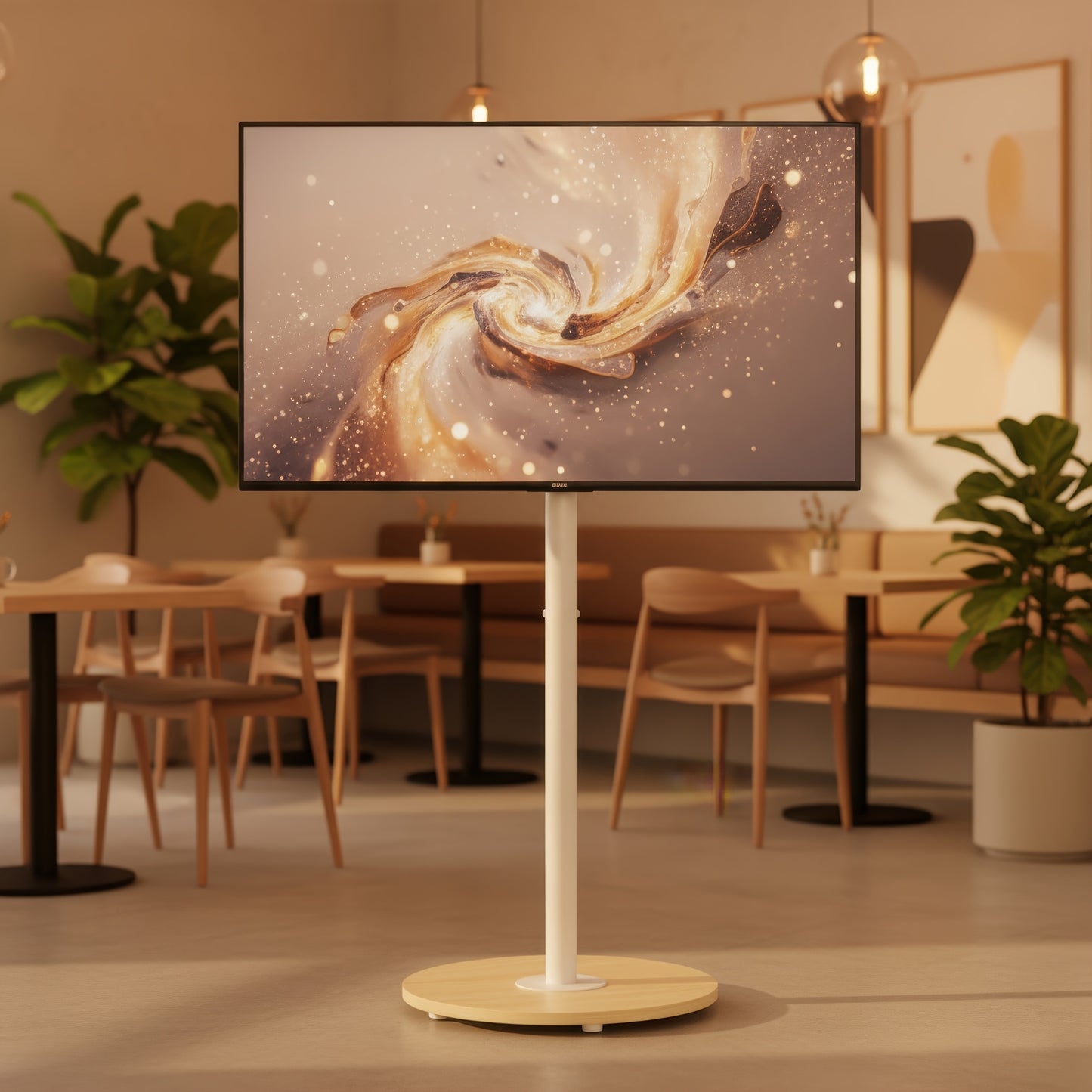 Verstelbare TV-standaard – Mobiele TV-wagen – TV-meubel op wielen – TV-voet – TV-houder – Geschikt voor 40-75 inch – Max. 50 kg draaggewicht – Met extra plank – Maximale VESA 600x400 mm