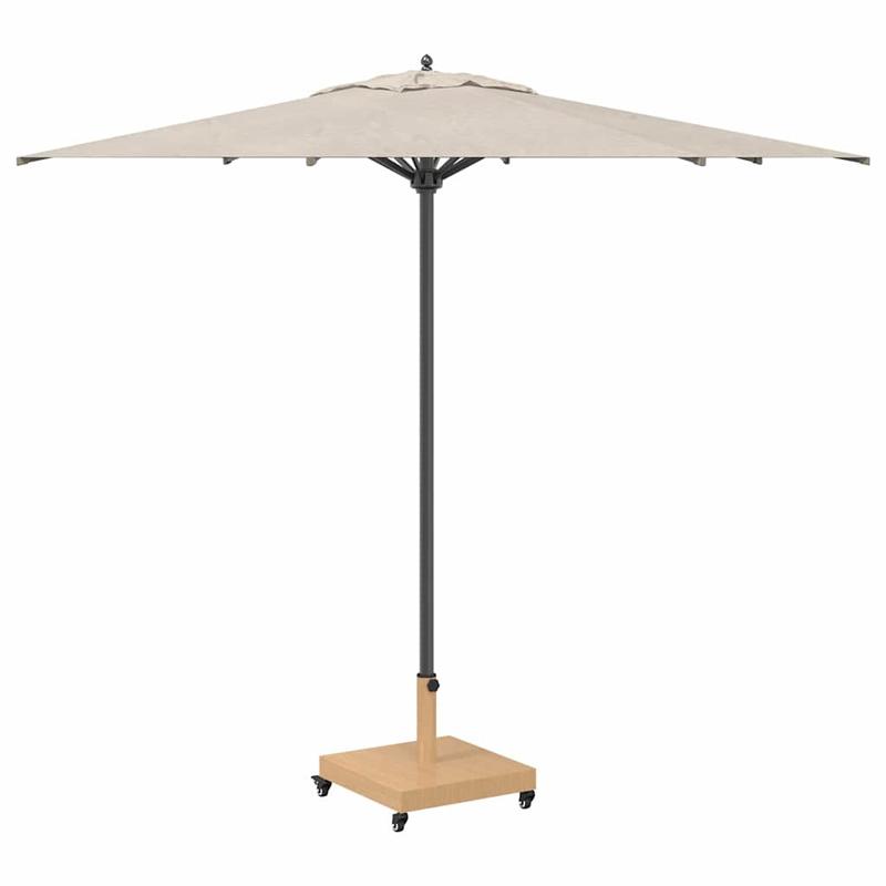 Parasolvastzetter – Parasolvoet – Parasolhouder – Parasolstandaard – Parasolpen – Licht Houtdesign – 45x45x31,5 cm – Weerbestendig & Met Remmen - Bruin