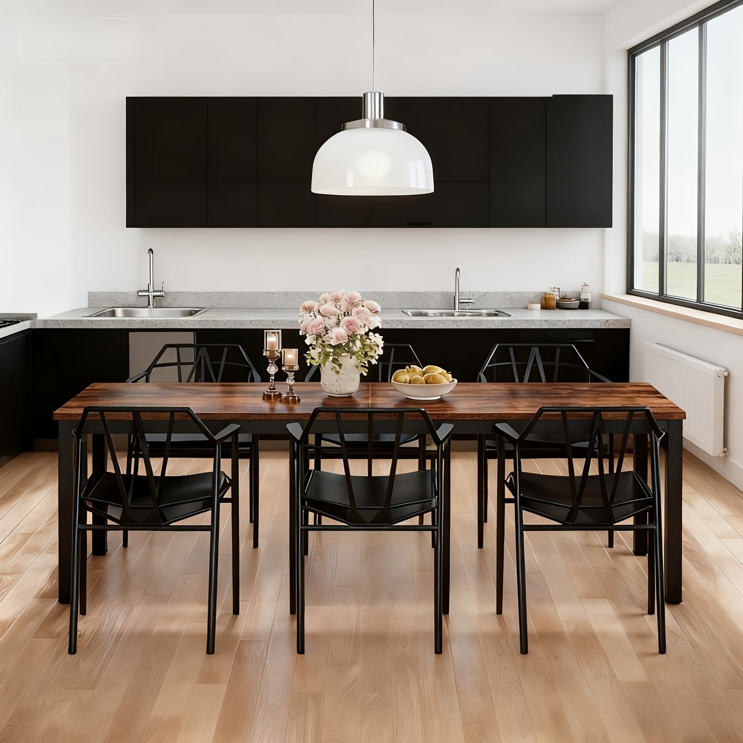 Eettafel – Tafel – Keukentafel – Dinertafel – Houten Tafel – Bruin – Voor 6-8 Personen – Duurzaam Gefabriceerd Hout – Stevige Constructie