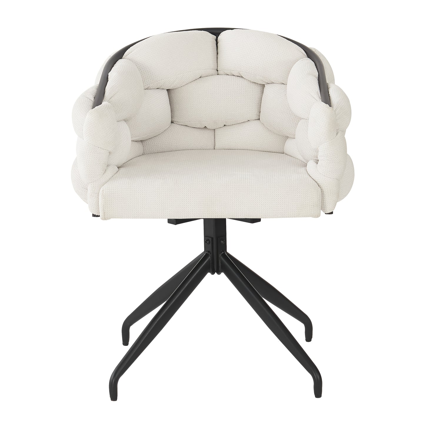 Draaibare Eetkamerstoel – Eetkamerstoel Set – Draaistoel – Stoel Beige – Bamboestoel – 360° Draaibaar – Ergonomische Rugleuning
