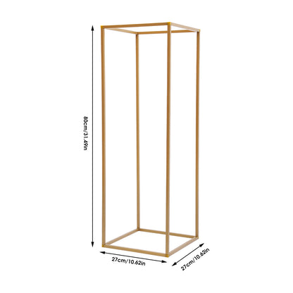 Vaasstandaard – Bloemenstandaard – Boeketstandaard – Bloemenhouder – Bloemhouder – Gouden Set van 10 – Stevig IJzer – 27x27x80 cm, Max 10 kg Draagkracht