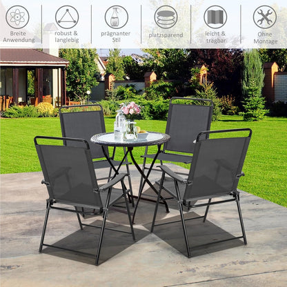 Tuinstoelen – Inklapbare Stoelen – Balkonstoelen – Tuinstoel Set – Campingstoelen – Stevig Metalen Frame – Ademend en Lichtgewicht Textiel
