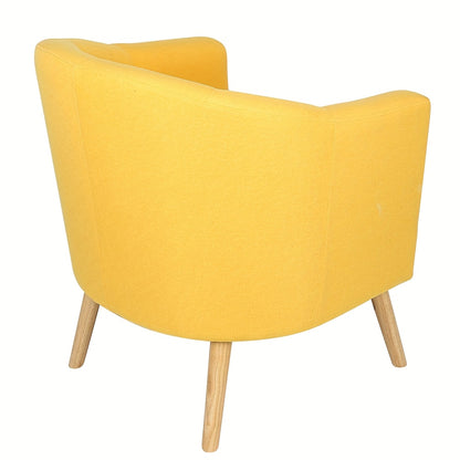 Fauteuil – Zitzak – Relaxstoel – Armstoel – Loungefauteuil – Met Verstelbare Rugleuning – Stabiel Metalen Frame – Mosterdgeel Design