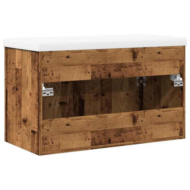 Badkamermeubelset – Badkamerkast – Opbergkast – Wastafelmeubel – Douchemeubel – Hout met Gerecyclede Houtlook – Set van 2 Stuks – Vochtbestendig & Duurzaam