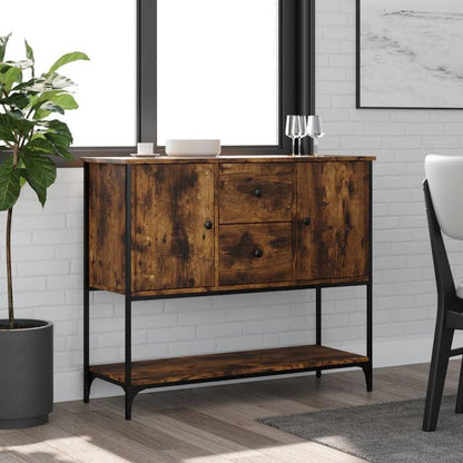 Sideboard 100x36x85cm processed wood, smoked oak Practical and removable