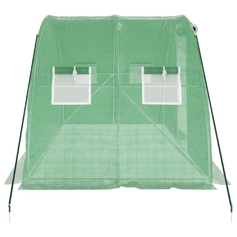 Kweekkas – Tuinkas – Glazen Kas – Groentekas – Serre – Groen Stalen Frame – 8 m² – 4x2x2 Meter Hoogwaardige Constructie