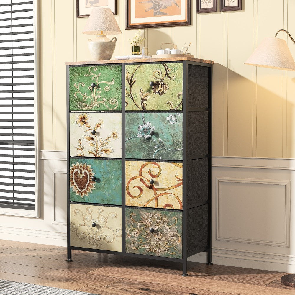 Ladekast – Ladeblok – Opbergkast – Commode – 8 Lades – Metaal Houten Frame – Verstelbare Pootjes