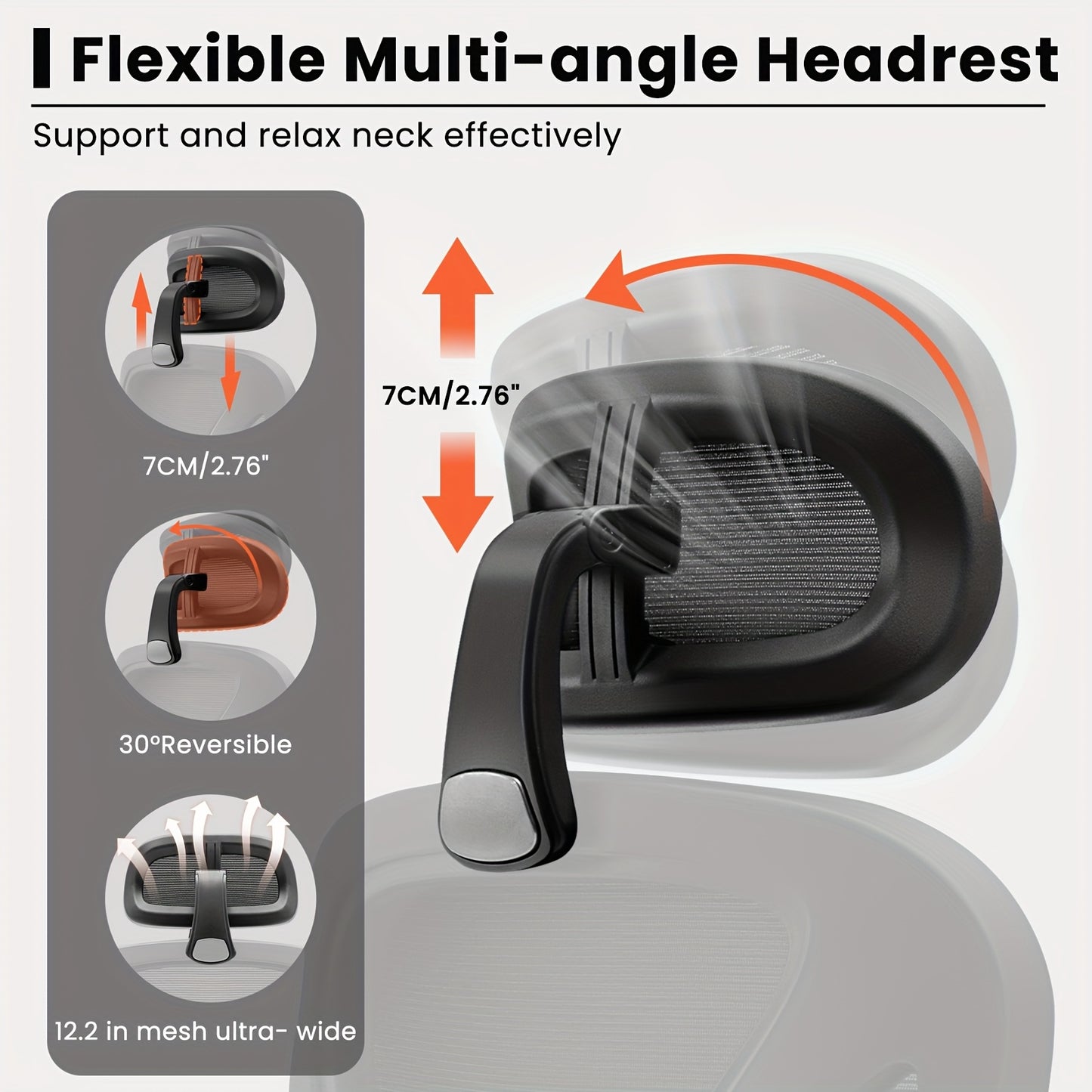Bureaustoel – Ergonomische Stoel – Draaistoel – Office Chair – Gamestoel – 3D Verstelbare Armleuningen – Ademend Mesh – Lendensteun – 360° Draaibaar – Max 150 kg – Stille Wielen