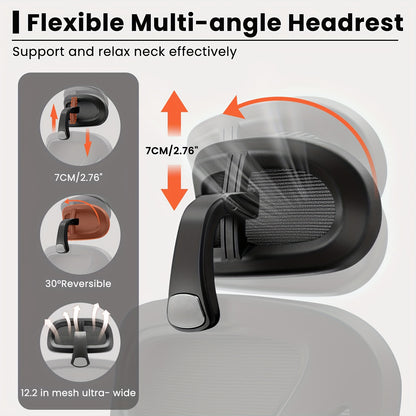 Ergonomische Bureaustoel – Bureaustoel Met Rugsteun – Computerstoel – Office Chair – Gaming Stoel – 3D Verstelbare Armleuningen – Carbonstaal Frame – Wit – Stil Rollend
