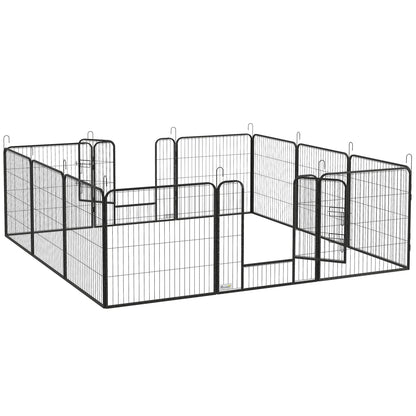 Dierenren – Hondenren – Konijnenren – Knaagdierren – Huisdierenren – Modulair Stalen Design – Afsluitbare Deur & Weerbestendig Grijs