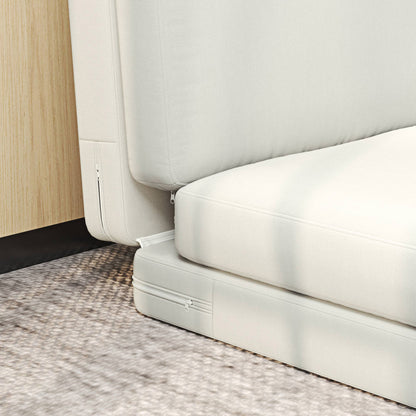 Verstelbare Zitzak – Vloerstoel – Fauteuil – Chaise Longue – Sofa Bed – Velours Crème – Opvouwbaar & Ruimtebesparend – Draaggewicht 240 Kg