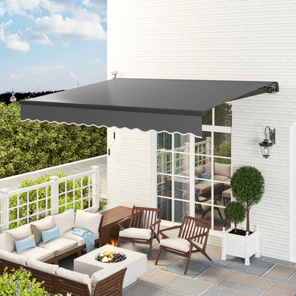 Zonnekap – Zonnescherm – Zonwering – Luifel – Knikarmzonnescherm – Grijs – UPF 50+ UV-Bescherming – Solar LED-Verlichting – 400 cm Breed