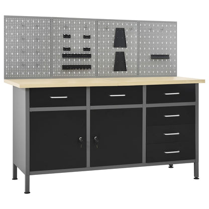 Werkbank – Werktafel – Klusbank – Werkplek – Werkstation – Bruin – 6 Laden Met Kogellagers – Draagkracht 500 Kg