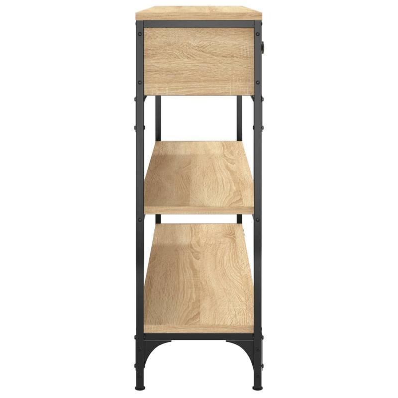 Console Tafel – Sidetable – Opbergkast – Dressoir – houten Kast – Stevig Hout En Metaal – 2 Lade Opbergruimte – 100x25x75 cm – Duurzaam Voor Huis En Kantoor – Bruin