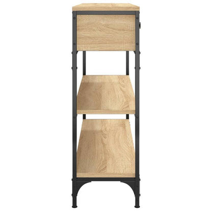 Console Tafel – Sidetable – Opbergkast – Dressoir – houten Kast – Stevig Hout En Metaal – 2 Lade Opbergruimte – 100x25x75 cm – Duurzaam Voor Huis En Kantoor – Bruin