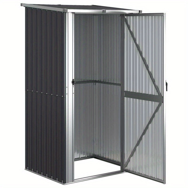 Tuinhuisje – Tuinschuur – Tuinberging – Gereedschapsschuur – Tuinkast – Gegalvaniseerd Staal – Weerbestendig Met Ventilatie & Dubbele Deuren – Antraciet – 118,5x97x209,5 cm