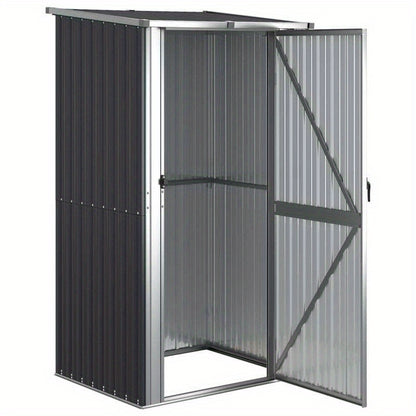 Tuinhuisje – Tuinschuur – Tuinberging – Gereedschapsschuur – Tuinkast – Gegalvaniseerd Staal – Weerbestendig Met Ventilatie & Dubbele Deuren – Antraciet – 118,5x97x209,5 cm