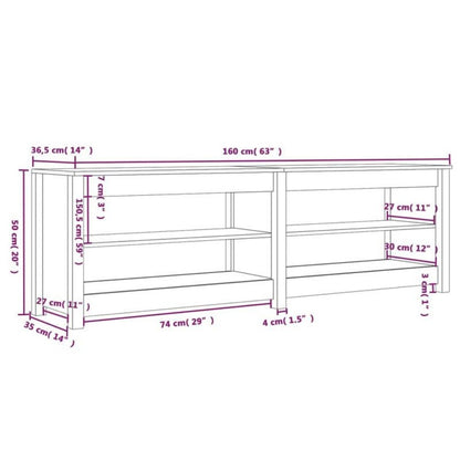 160x36.5x50 cm Solid Wood Shoe | Removable, Temporary, Sturdy and Stable, with Plenty of Storage Space, Modern Style, Floor Mount