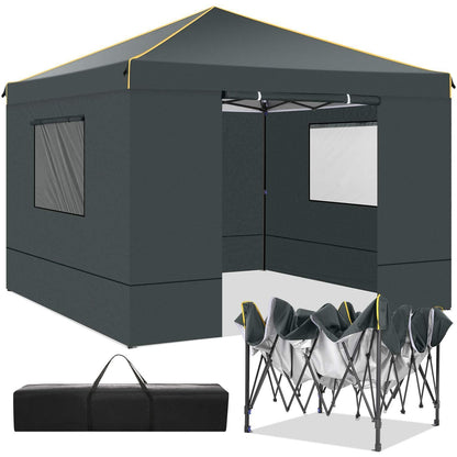 3.05x3.05meter Folding outdoor canopy, professional with 4 side walls, garden tent foldable, waterproof and stable, quick to set up, party tent, suitable for outdoor weddings, camping, commercial activities, outdoor only