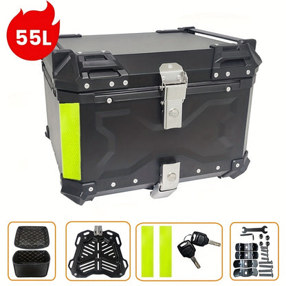 Motorfiets Koffer – Topkoffer – Achterbox – Helm Opbergbak – Bagagebox – 65L Inhoud – Waterdicht Aluminium