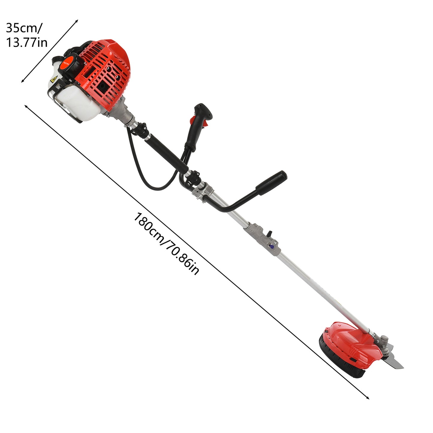 Grasmaaier – Grasmaaier – Grasmaaier Draadloos – Robotmaaier – Grasmaaier Machine – 2-in-1 Benzine Aangedreven – 179,98 cm Maaibreedte – Rugzak Design & Eenvoudig Startmechanisme