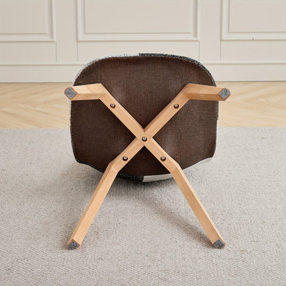 Eetkamerstoel – Stoel – Kuipstoel – Eetkamerstoelen – Keukenstoel – Scandinavisch Design – Ergonomisch – Beukenhouten Poten – Linnen Bekleding – Sponsvulling – Zwart-Wit Geruit