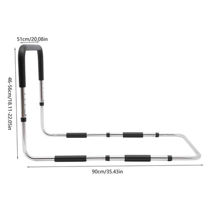 Bedbeugel – Bedsteun – Transferbeugel – Bedgreep – Uitstapbeugel – Verstelbaar tot 56 cm – Hoogwaardig koolstofstaal met zachte schuimhandgrepen