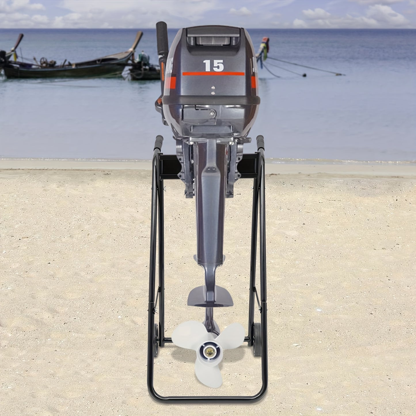 Buitenboordmotor Standaard – Motorwagen – Transportkar – Motorstandaard – Motor Dolly – Opvouwbaar – Koudgewalst Staal – 40 kg Belastbaar
