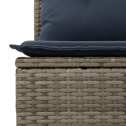Tuinbankset – Buitenbank – Tuinset – Loungebank – Buitenmeubel – PE-Rattan – Poedergecoat Stalen Frame – Inclusief Wasbare Kussens – Grijs – Zonder Tafel