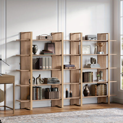 Boekenkast – Boekenrek – Opbergkast – Opbergkast – Wandkast – Industrieel Design – 5-laags Open Planken – Stevige Houten en Metalen Constructie