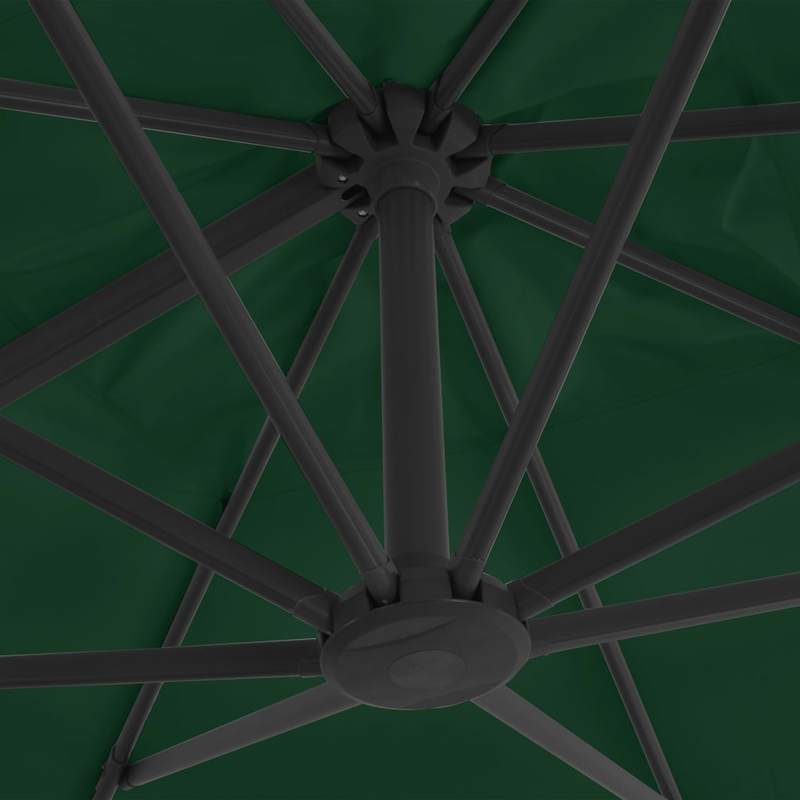 Floating Parasol with Aluminum Pole 400x300 cm Green