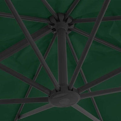 Floating Parasol with Aluminum Pole 400x300 cm Green