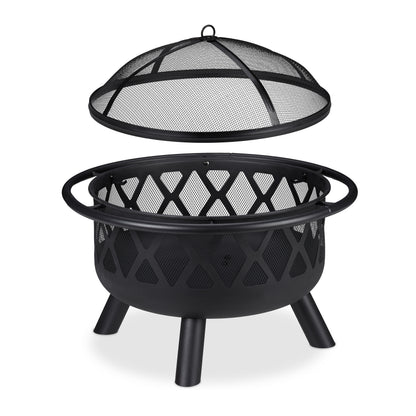 Vuurkorf – Tuinhaard – Brazier – Vuurschaal – Terrashaard – Extra Groot 75 cm – Zwart Staal