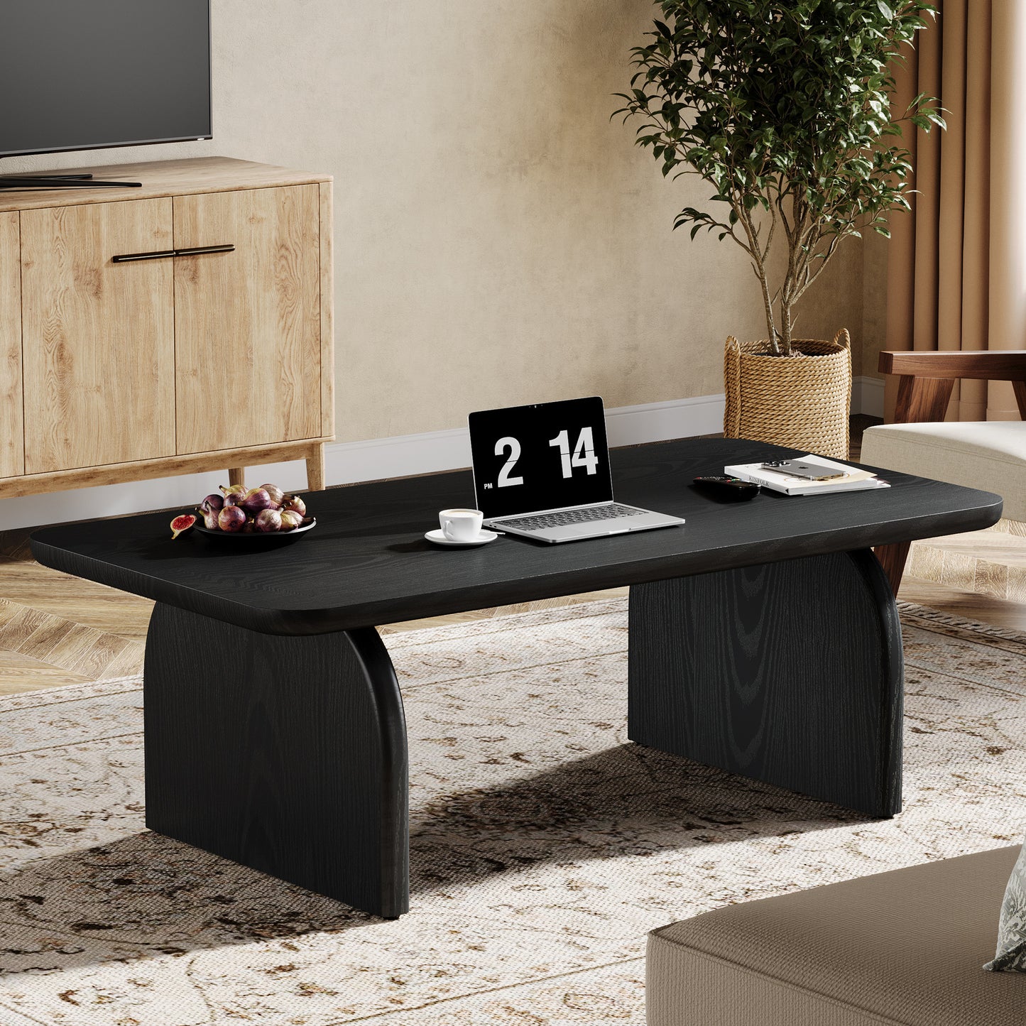 Salontafel – Woonkamertafel – Koffietafel – Bijzettafel – Tafel – Ruimtebesparend Design – Stevige Houtconstructie – 47 Inch – Rustieke Bruine Afwerking