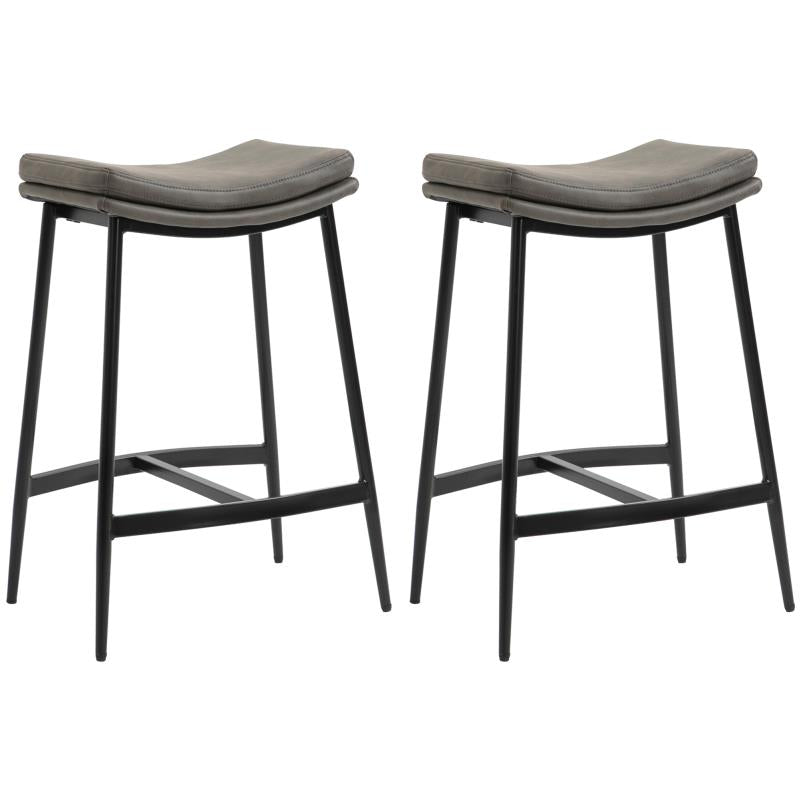 Barstoel – Barstoel Met Rugleuning – Keukenstoel – Kruk – Barkruk – Gestoffeerde Zitting – Stalen Frame – Max 120 Kg Draagkracht – Counterhoogte