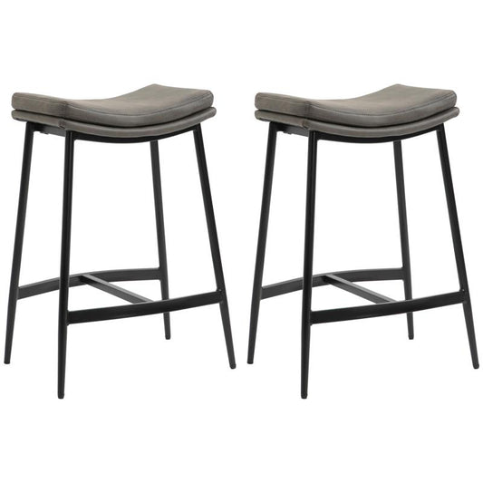 Barstoel – Barstoel Met Rugleuning – Keukenstoel – Kruk – Barkruk – Gestoffeerde Zitting – Stalen Frame – Max 120 Kg Draagkracht – Counterhoogte