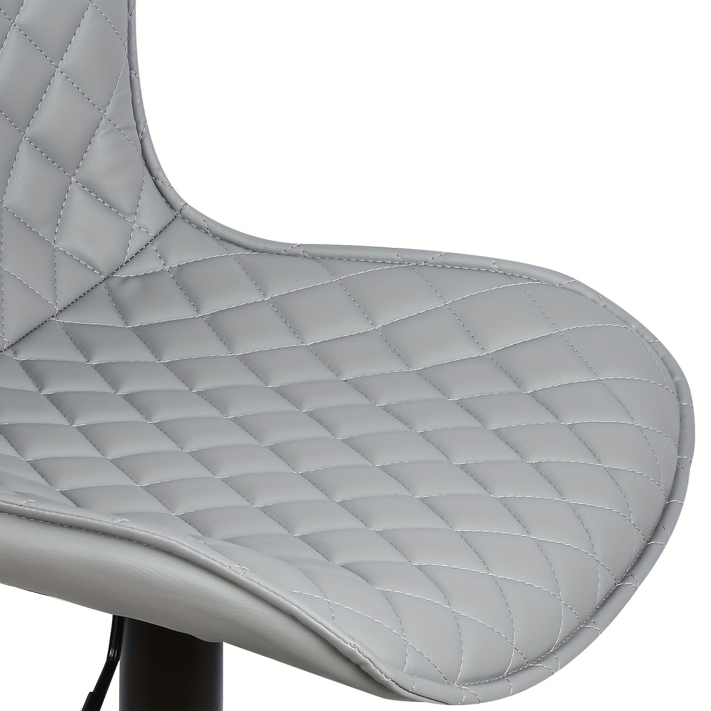 Barstoel – Barkruk – Barstoeltje – Keukenkruk – Barkrukken Set – 360° Draaibaar – Verstelbare Hoogte – PU Leder Bekleding – Metaal Frame – Lichtgrijs