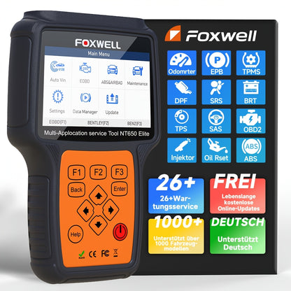 Auto OBD2 Scanner – Diagnose Scanner – Foutcode Lezer – Auto Diagnosetool – Bi-directionele Scanner – 26 Resetfuncties – Gratis Levenslange Updates – Draadloos Zonder Batterij