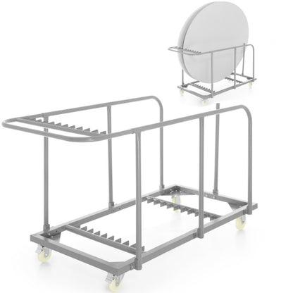 Tafeltrolley – Transportwagen – Serveerwagen – Roltafel – Opbergtrolley – Capaciteit 20 Tafels – Stevige Metalen Constructie