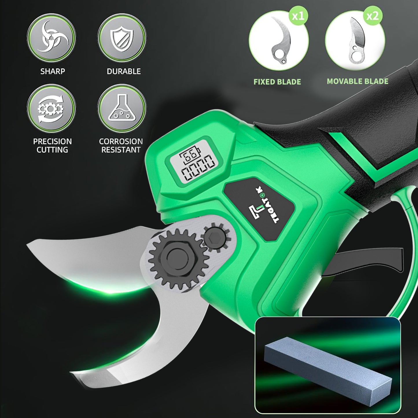 Takkensnijder – Snoerloze Snoeischaar – Elektrische Takkenknipper – Tuinschaar – Lithium Accu Snoeier – 25 Mm Snijbreedte – Digitale Batterijindicator