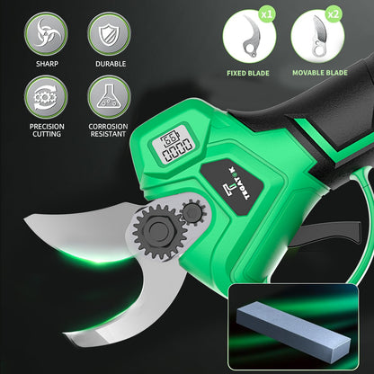 Draadloze Snoeischaar – Elektrische Takkenknipper – Tuinschaar – Snoeigereedschap – Lithium Accu Snoeischaar – 25 mm Snoeidikte – Digitale Batterijweergave Met Dubbele Accu’s