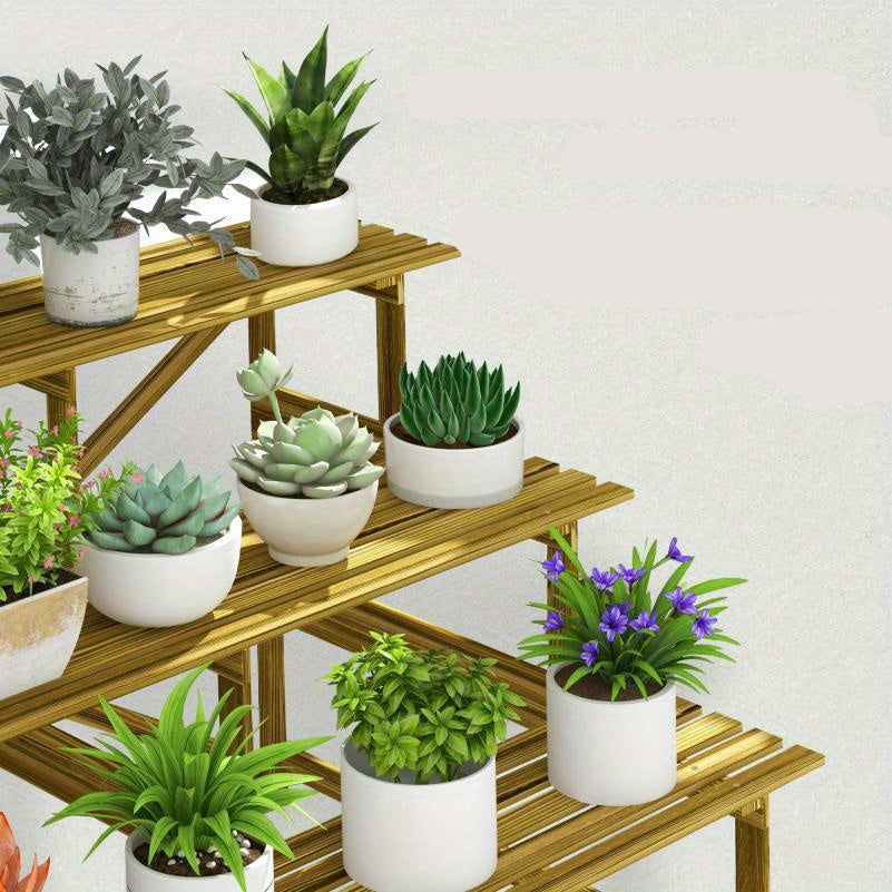 3-Laagse Houten Bloemenrek – Plantenrek – Plantenstandaard – Bloemenhouder – Kruidenrek – Weerbestendig – 120x80x78 Cm