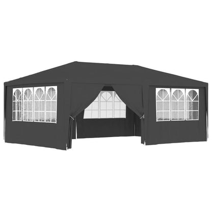 Feesttent – Partytent – Paviljoen – Tuinent – Tuintent – 4x6 meter – Waterdicht 90 g/m² PVC – Inclusief Zijwanden – Antraciet