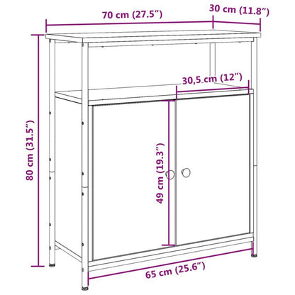 Simple Sideboard, Spacious Storage Cabinet with Display Shelf, Suitable for Kitchen, Living Room, Stylish Furniture, Provides Additional Storage Space And Home Decoration, Ensures Safety. Dresser 70X30X80 Cm Worked Old Wood W