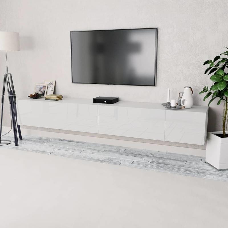 TV Kast – Tv Meubel – Mediameubel – TV Dressoir – Tv Meubel Set – Hoogglans Wit – Houtmateriaal 120x40x34 cm