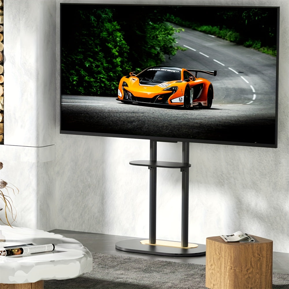 TV-standaard – Tv-meubel – Entertainment Center – Tv-houder – Tv-kast – Verstelbare Hoogte – Stevig Metalen Frame Met Marmeren Basis