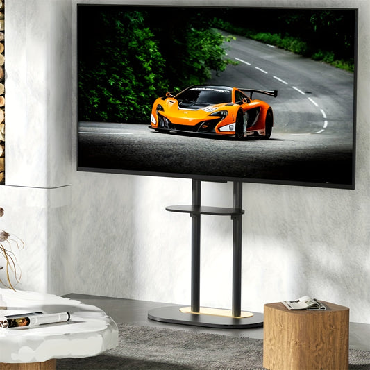 TV-standaard – Tv-meubel – Entertainment Center – Tv-houder – Tv-kast – Verstelbare Hoogte – Stevig Metalen Frame Met Marmeren Basis