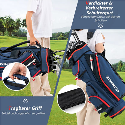 Golfbag – Golftas – Golfcarttas – Standbag – Golfreistas – Lichtgewicht Nylon – 14 Clubs Compartiment – Waterafstotende Regenhoes – 7 Zakken Met Ritssluiting