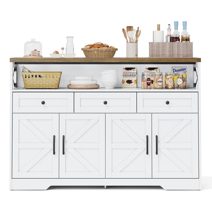 Buffetkastje – Dressoir – Sidetable – Opbergkast –  Landelijke Stijl – 140 CM Breed – Hoogwaardig MDF